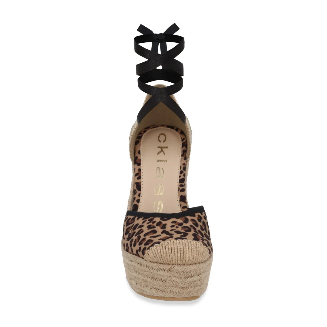 ALPARGATA DE PLATAFORMA ANIMAL PRINT CON CINTA 21551 - Image 3