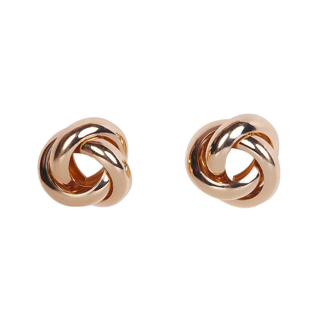 ARETES NUDO ACERO DORADO 94045
