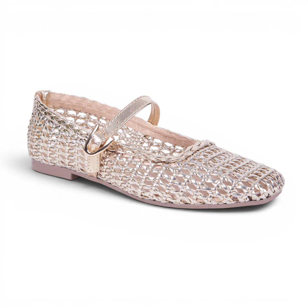 BALERINA CON APARIENCIA TEJIDA DORADO 35542