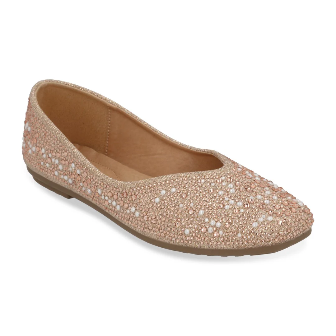 BALLERINA DE PISO ORO ROSADO CON BRILLOS 72025