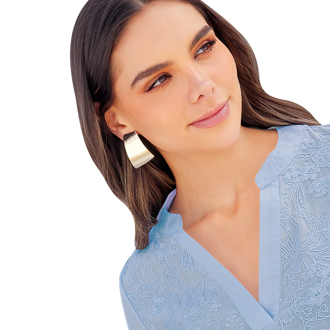 BLUSA AZUL CON MOÑOS 32066 - Image 3