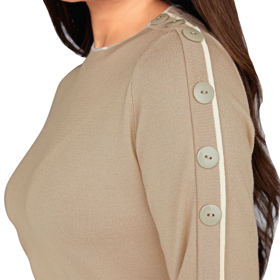 BLUSA BEIGE CON BOTONES 31819 - Image 2