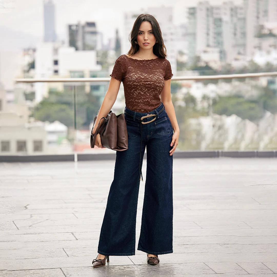 BLUSA CAFÉ ENCAJE 94182 - Image 3