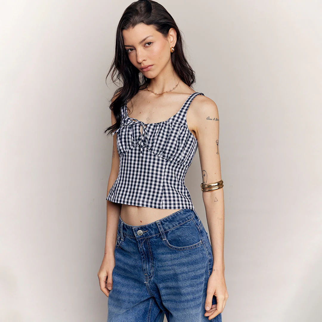 BLUSA CUADROS VICHY TIRANTES MULTICOLOR 90978 - Image 2