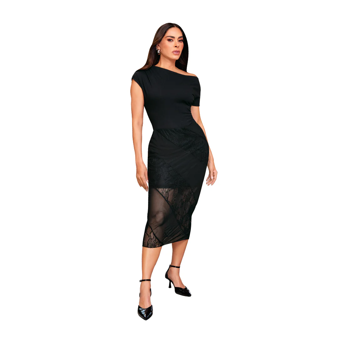 BLUSA NEGRA ASIMÉTRICA 51381 - Image 2