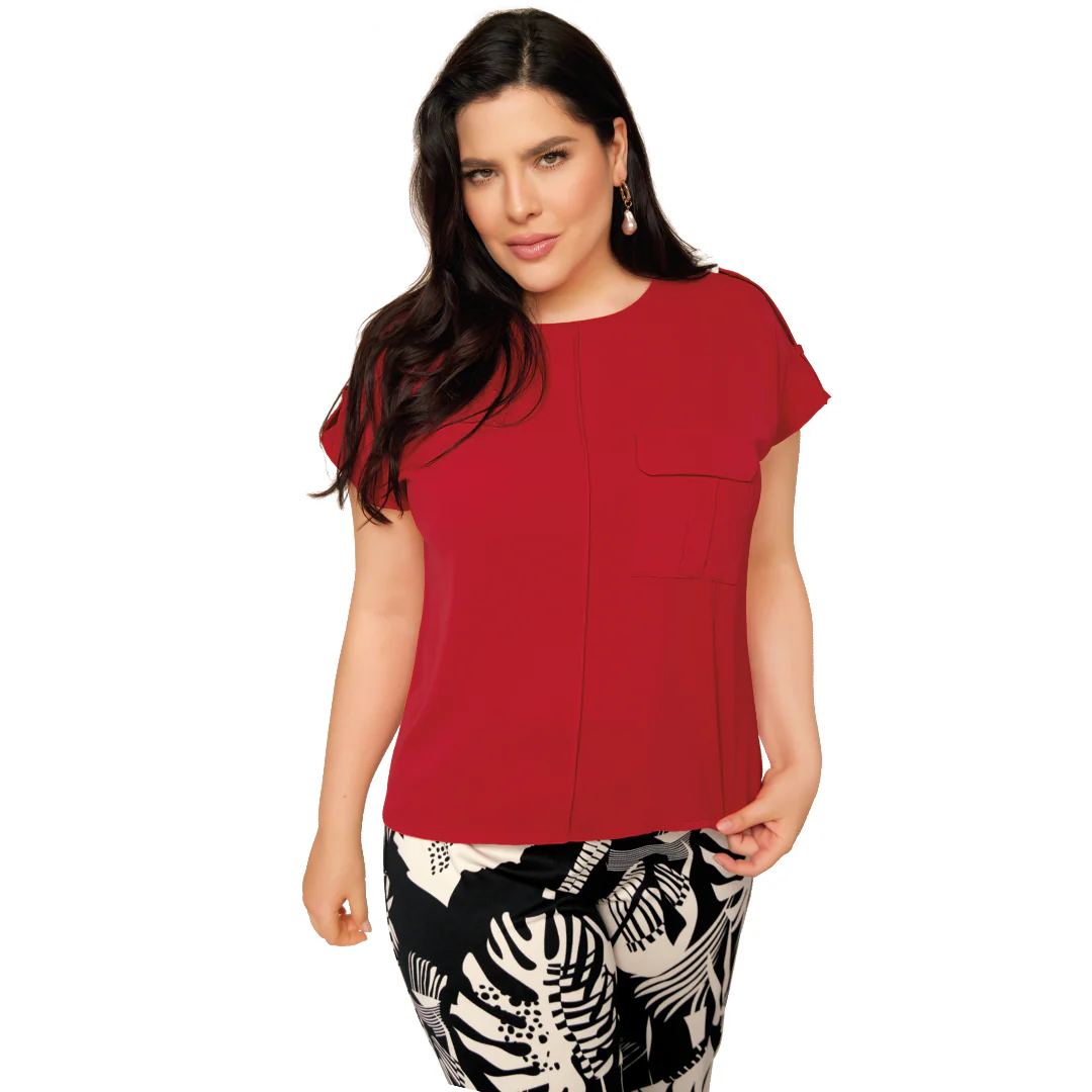 BLUSA ROJA BOLSILLO 05889 - Image 2