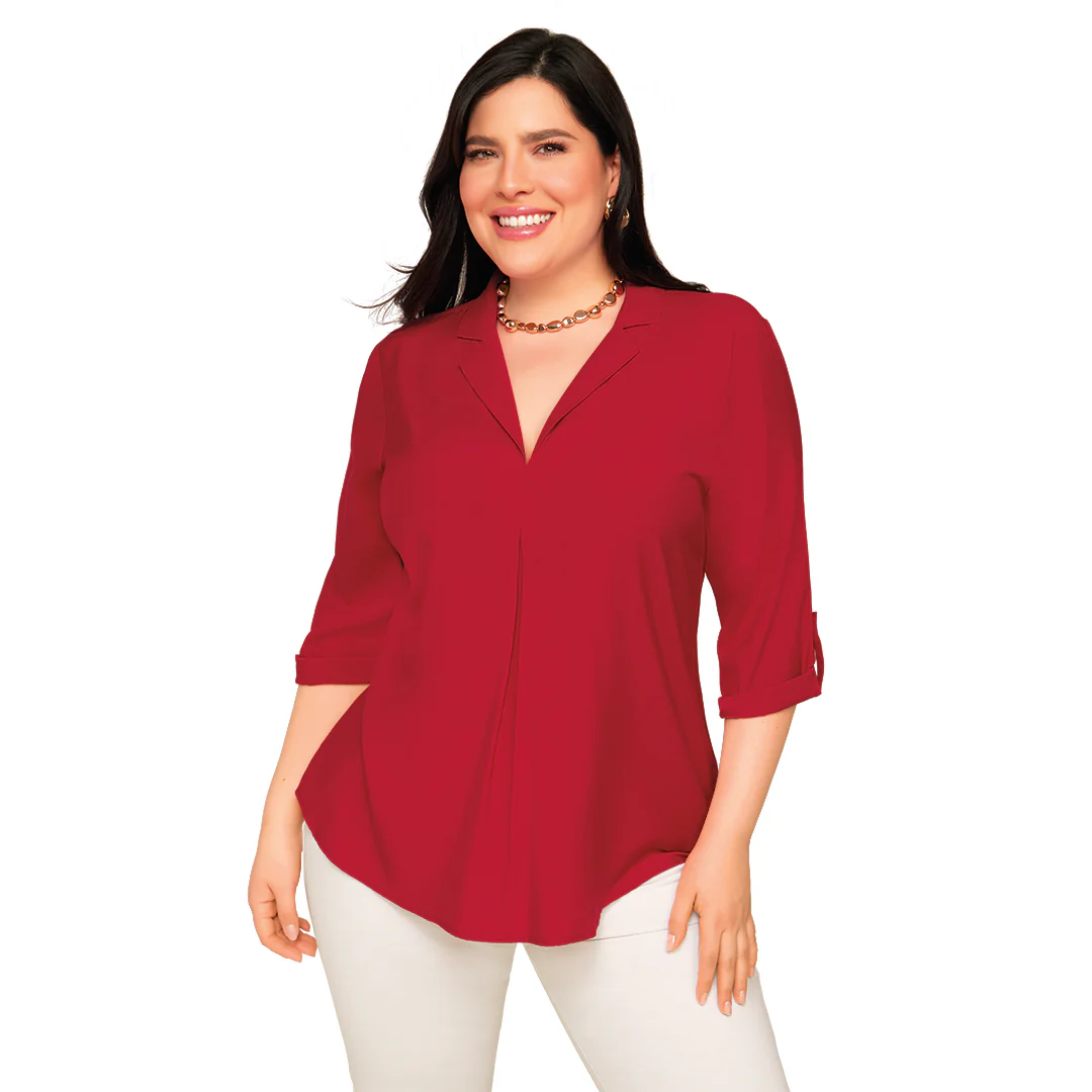 BLUSA ROJA CUELLO SOLAPA 99951