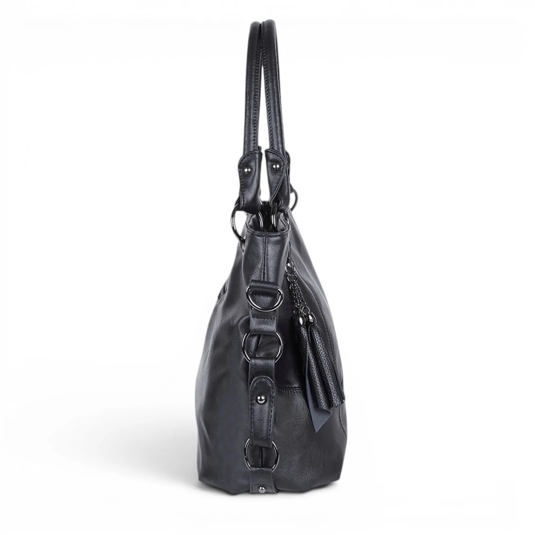 BOLSO TOTE COSTURAS DECORATIVAS NEGRO 83760 - Image 2