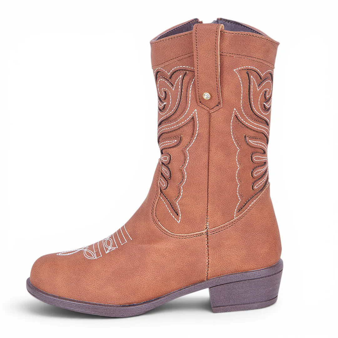 BOTA ALTA BORDADA MIEL 20400 - Image 2