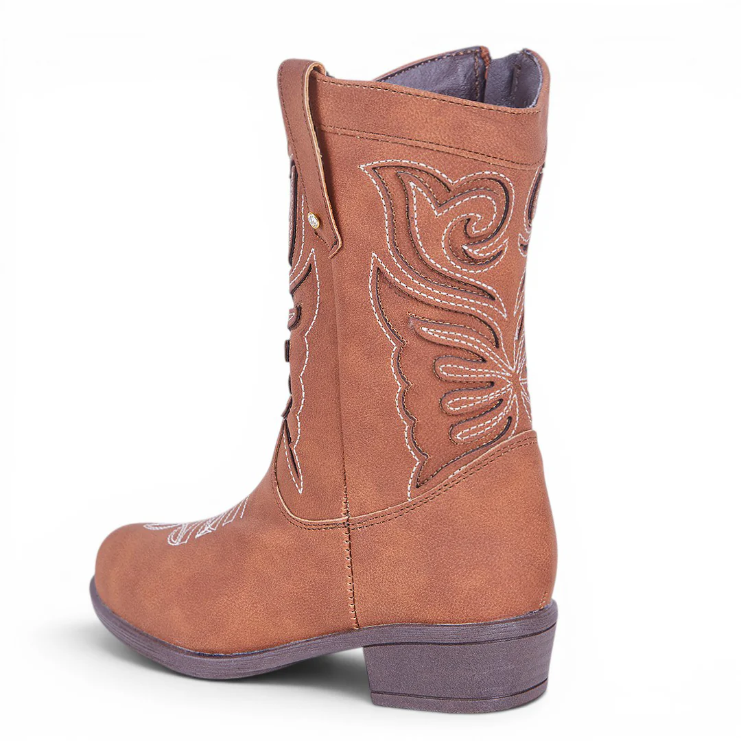 BOTA ALTA BORDADA MIEL 20400 - Image 3