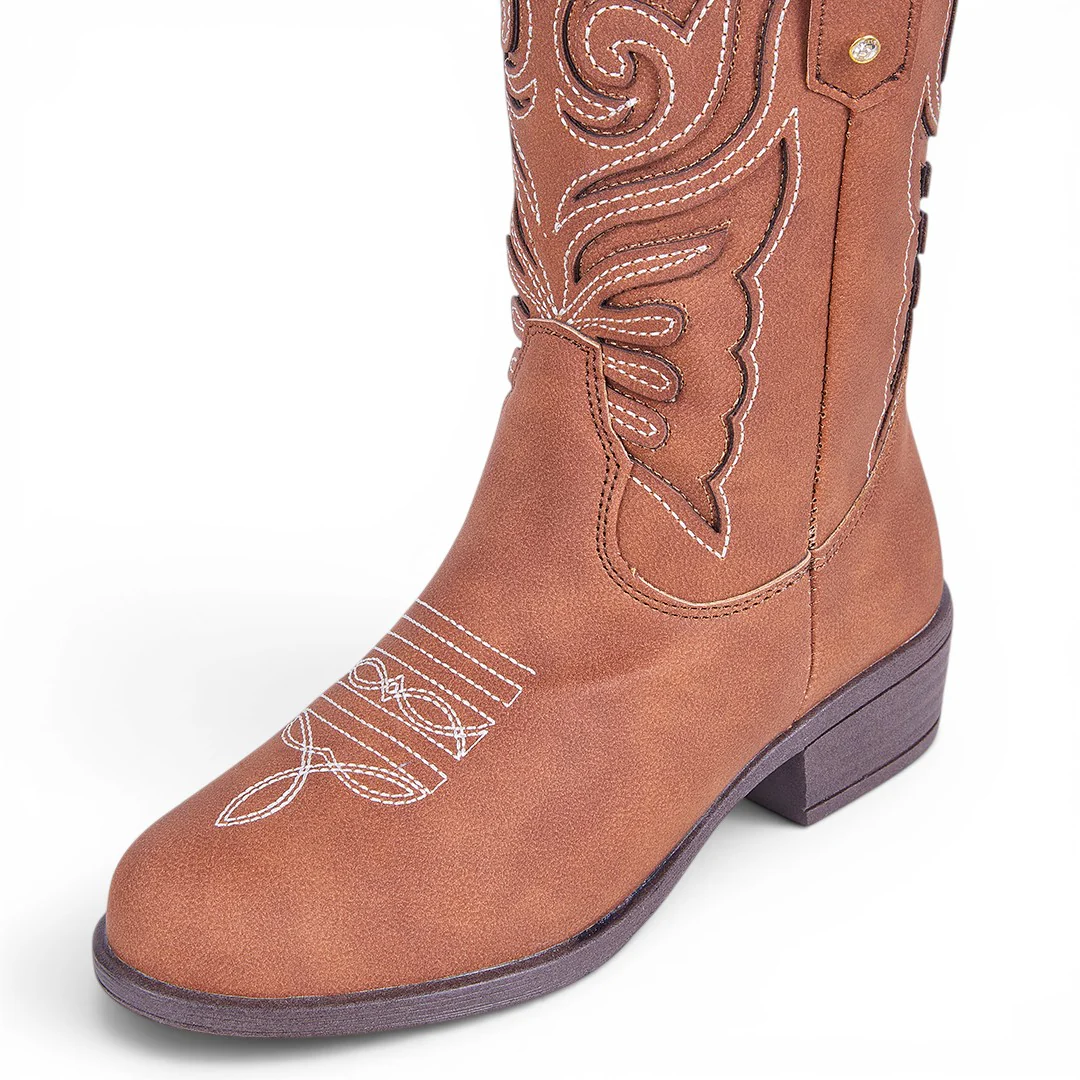 BOTA ALTA BORDADA MIEL 20400 - Image 4