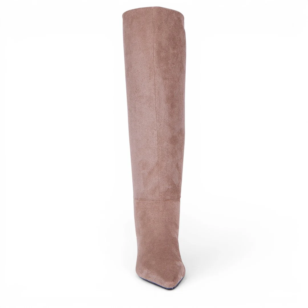BOTA ALTA LISA TACÓN BAJO TAUPE 08673 - Image 3