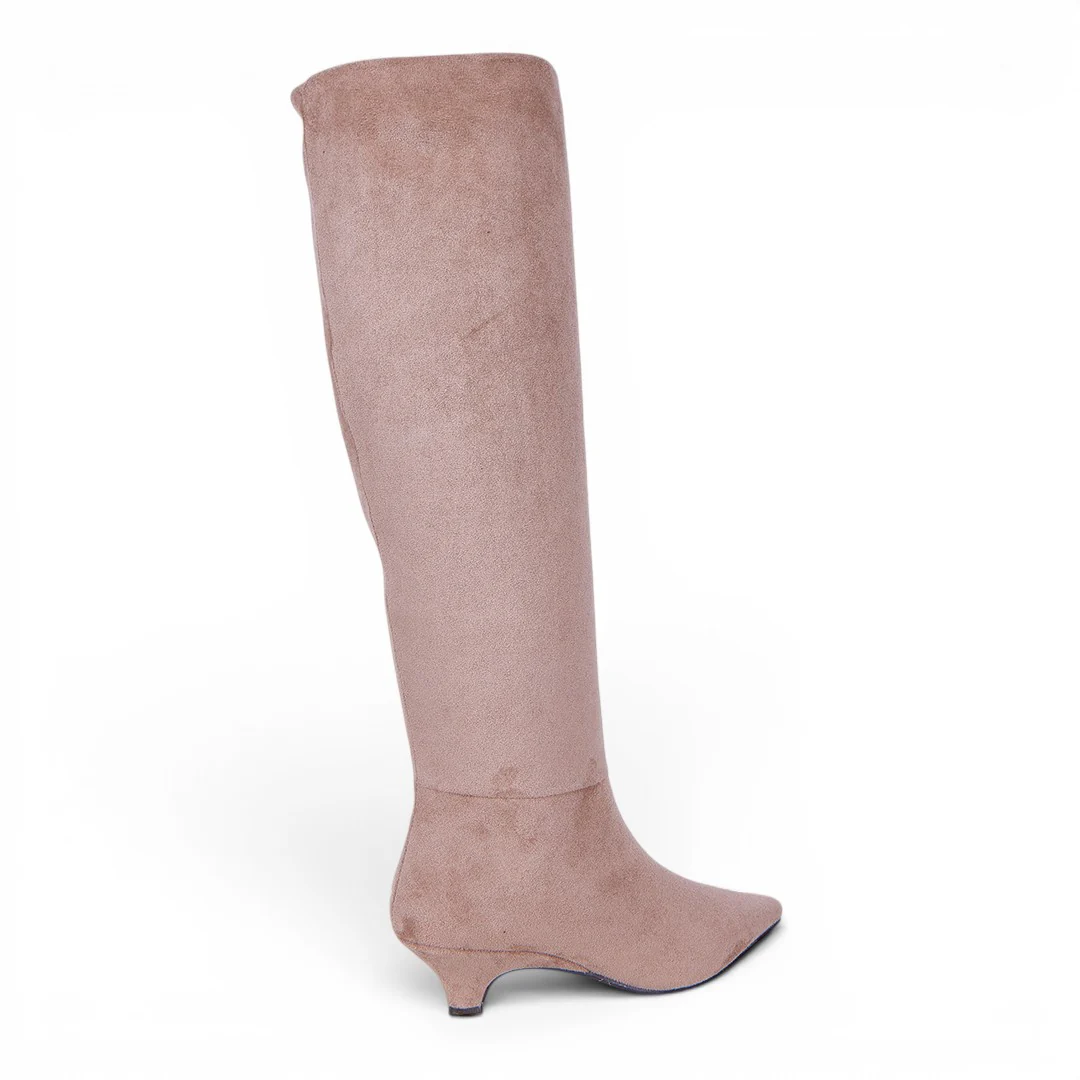 BOTA ALTA LISA TACÓN BAJO TAUPE 08673 - Image 4