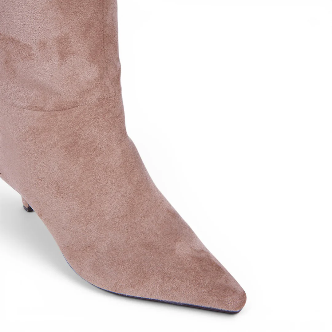 BOTA ALTA LISA TACÓN BAJO TAUPE 08673 - Image 6