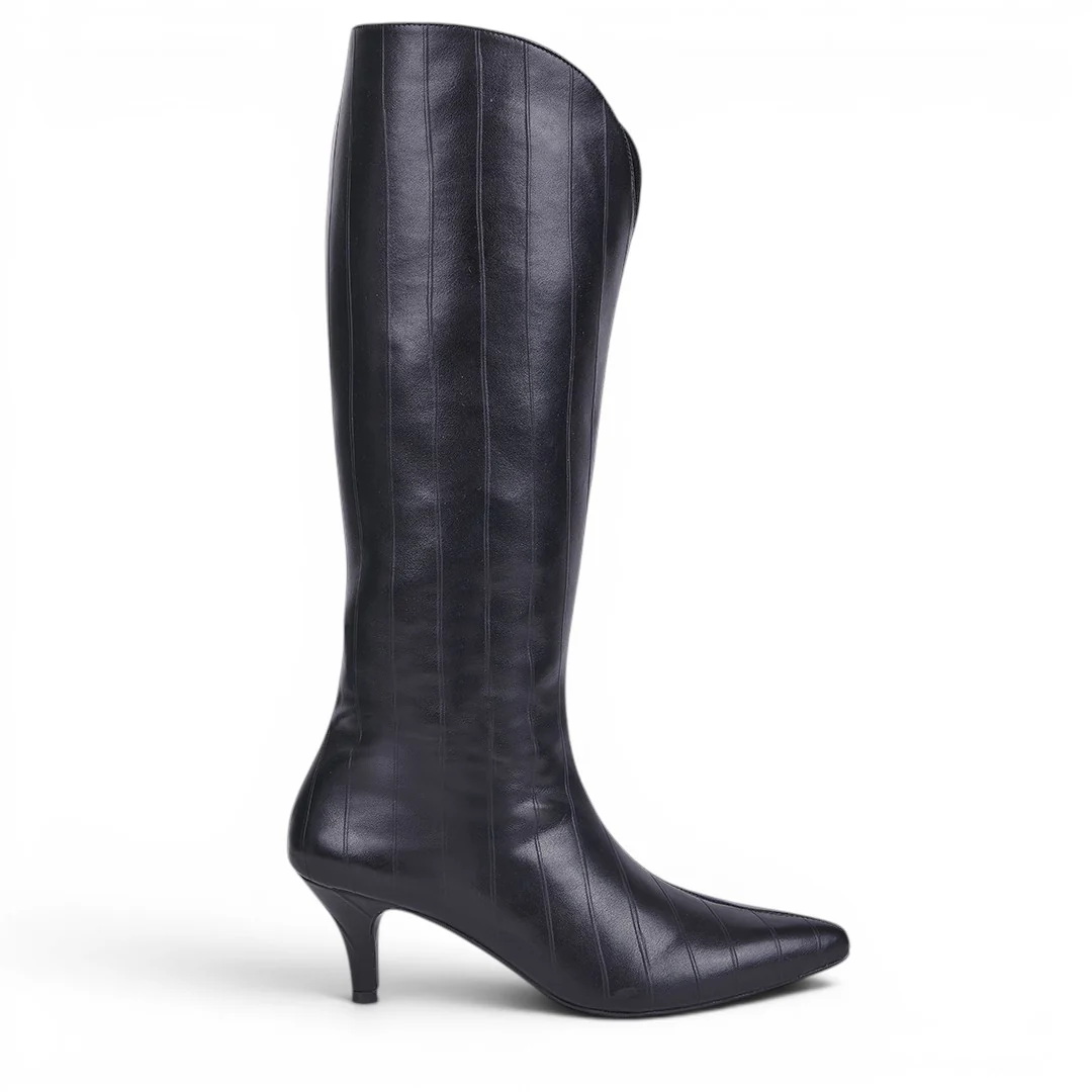 BOTA ALTA LISA CON TACÓN NEGRO 08675 - Image 2