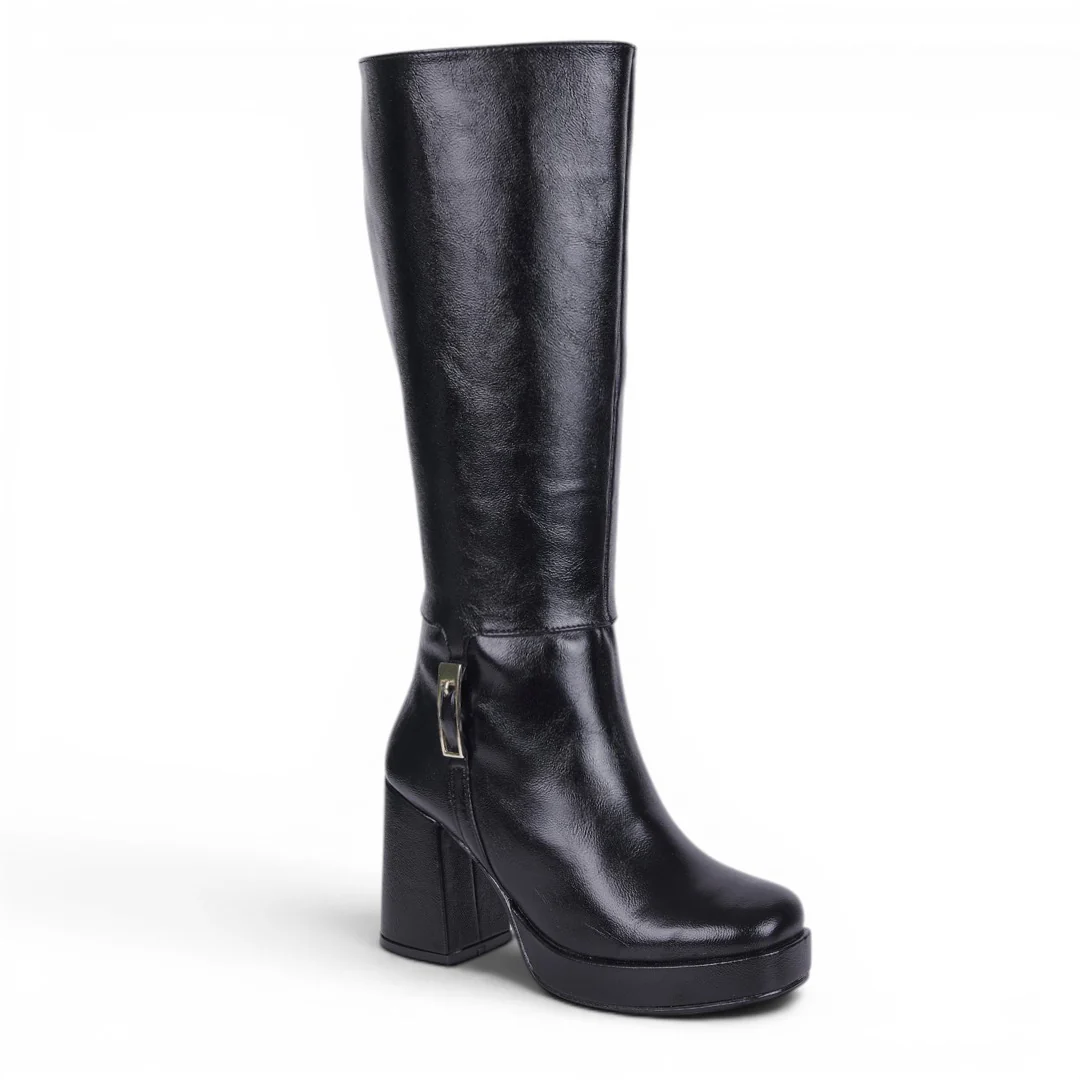 BOTA ALTA MEDIA PLATAFORMA NEGRO 01830