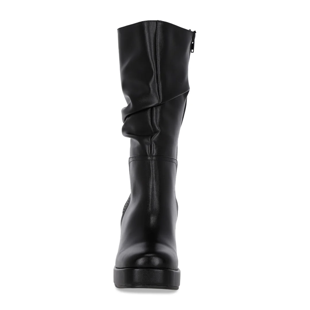 BOTA ARRUGADA DE TACÓN COLOR NEGRO 01807 - Image 3