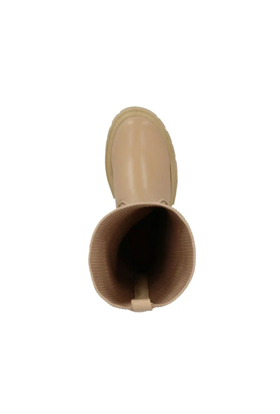 BOTA CASUAL BEIGE CON TUBO DE TEJIDO 71780 - Image 5