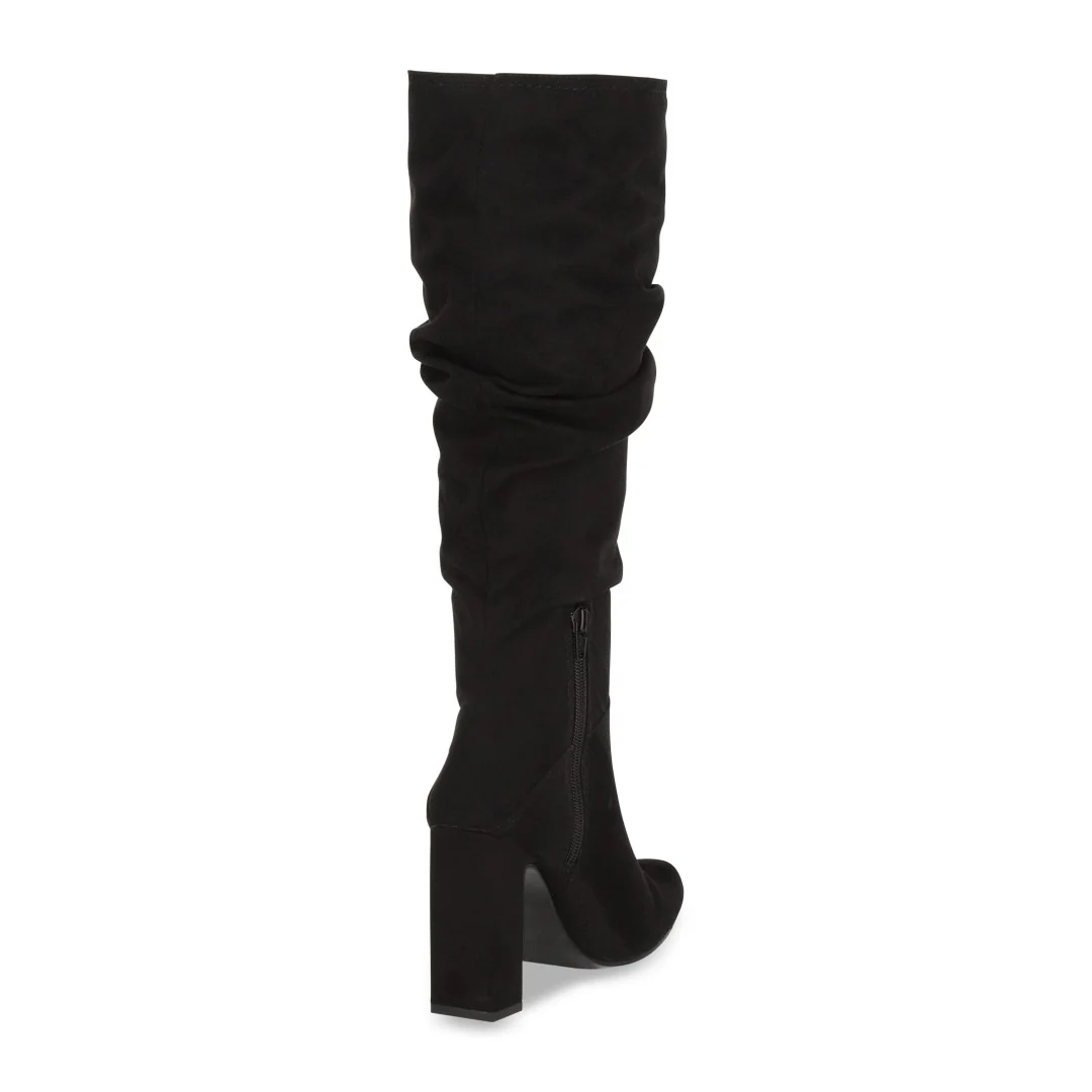BOTA CASUAL DE TACÓN NEGRO CON TUBO CORRUGADO 01817 - Image 2