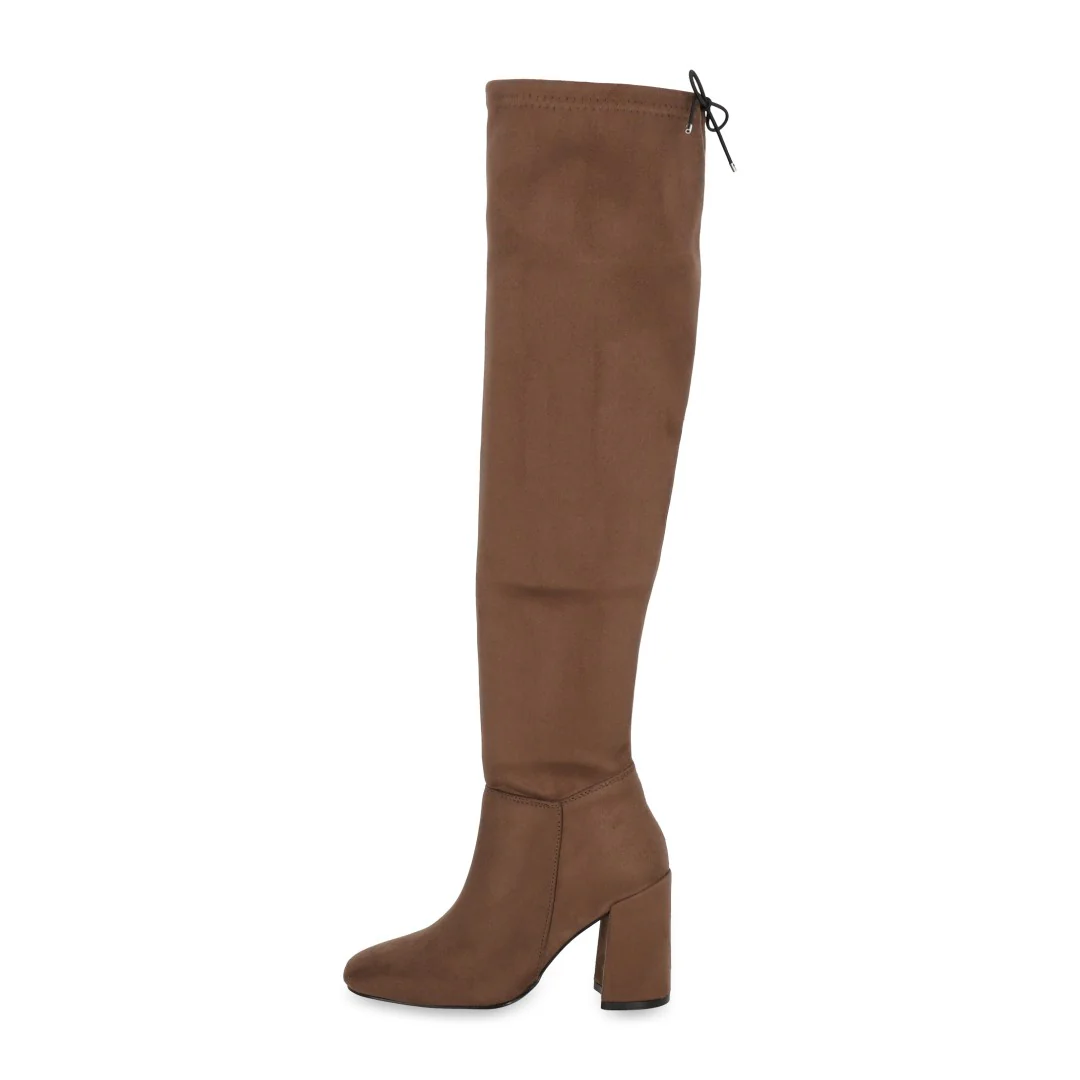 BOTA CASUAL DE TACÓN TAUPE DE TUBO ALTO AJUSTABLE 06251 - Image 2
