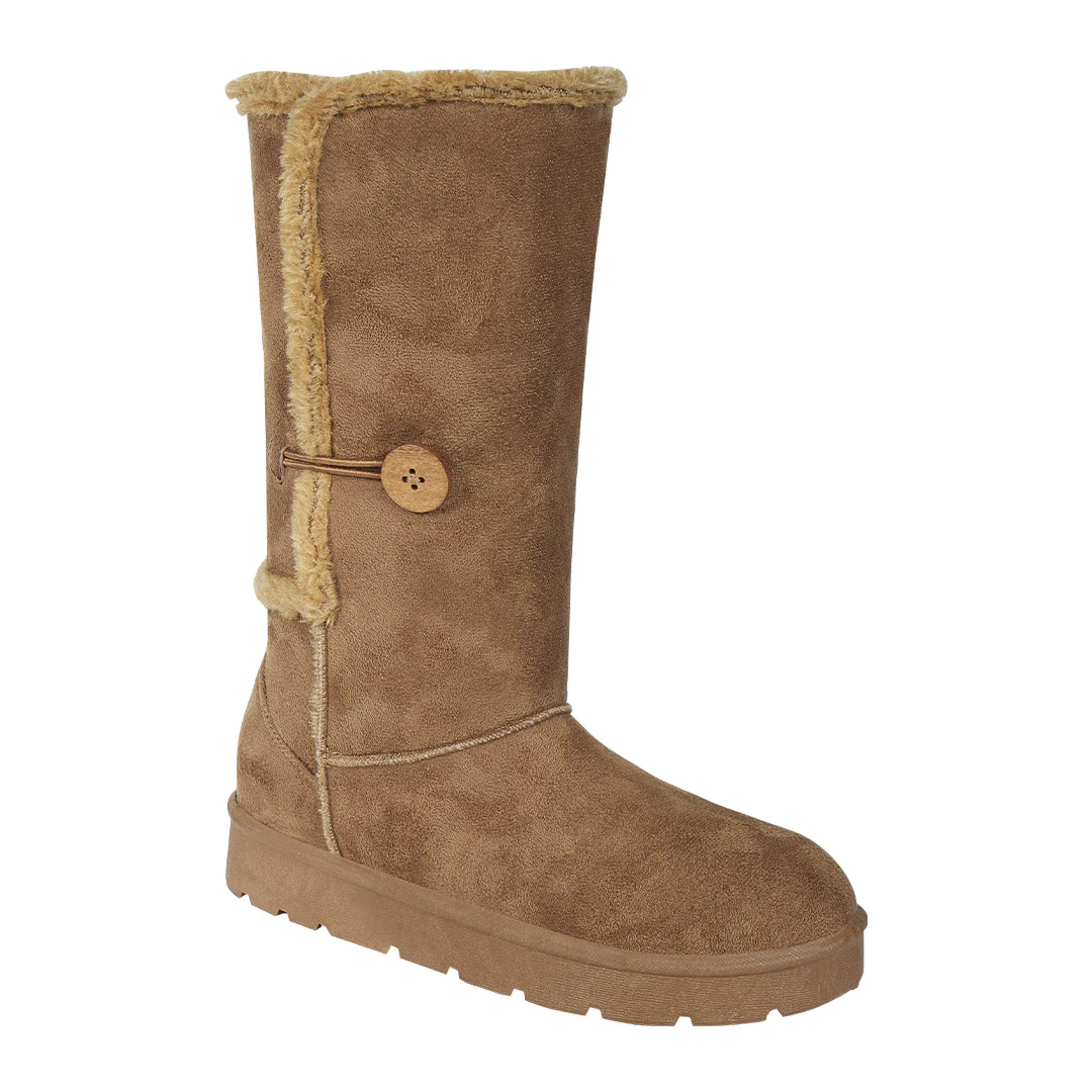 BOTA DE PELUCHE COLOR MIEL MUJER 71918