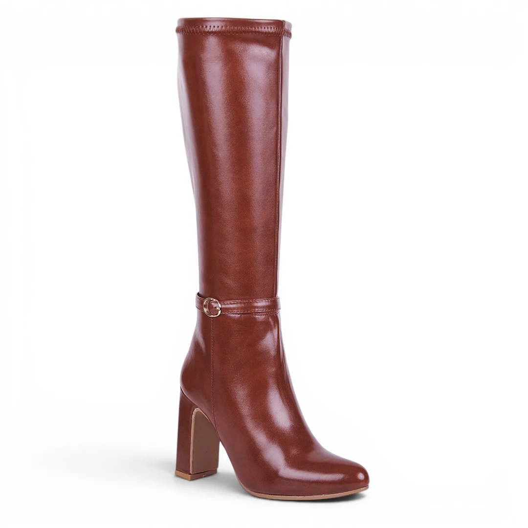 BOTA CON HEBILLA LATERAL MIEL 01828