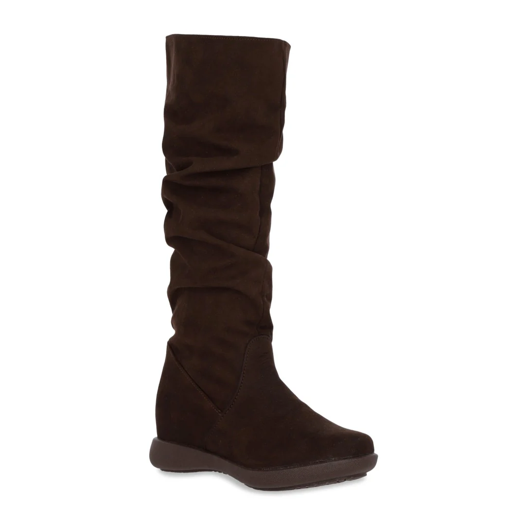 BOTA LARGA CORRUGADA COLOR CAFÉ 48810