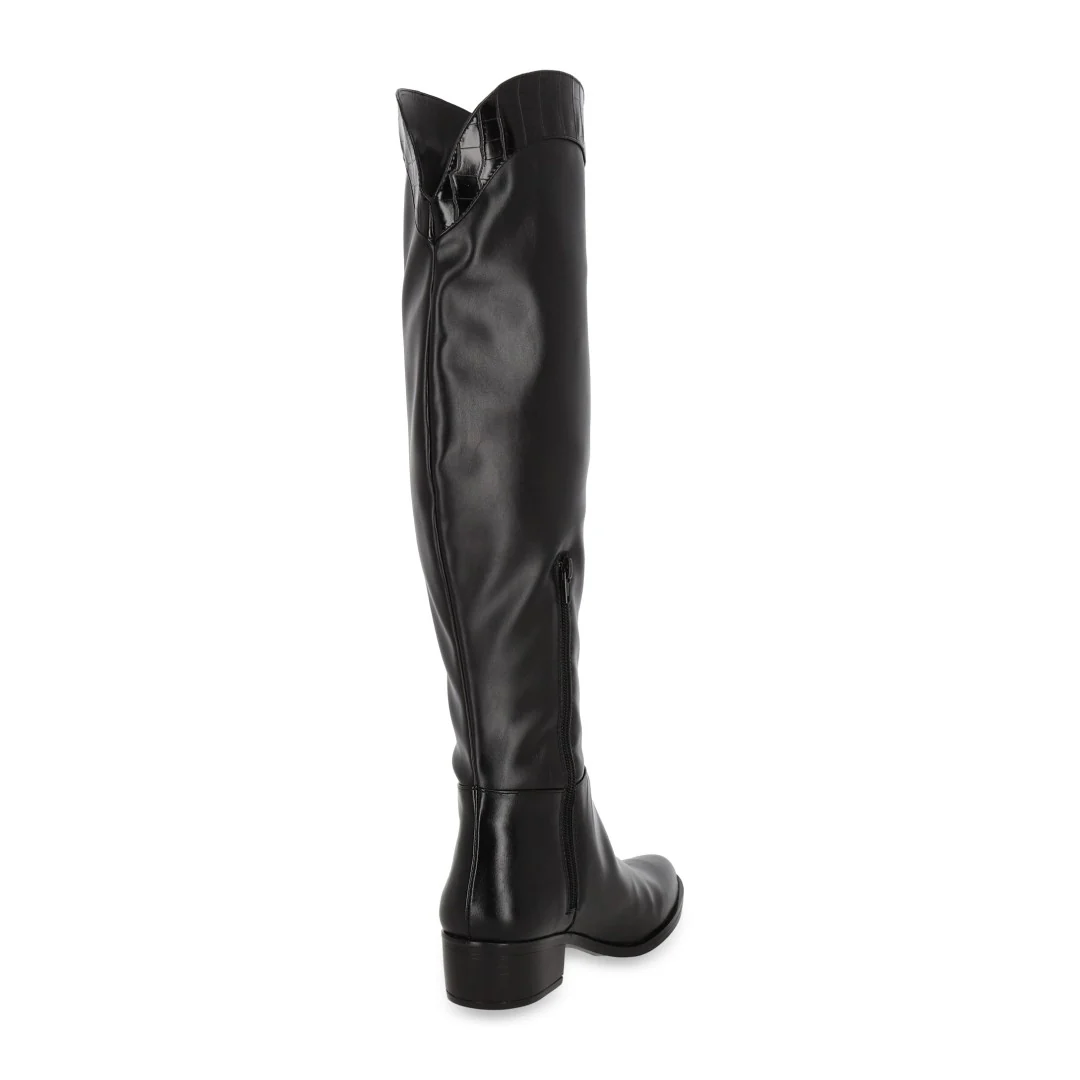 BOTA WESTERN DE TACÓN NEGRO TUBO ALTO LISO 01819 - Image 3
