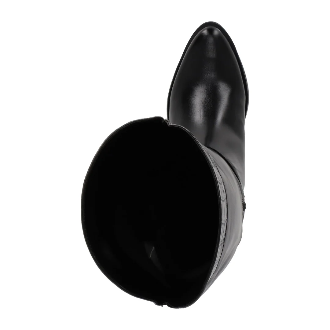 BOTA WESTERN DE TACÓN NEGRO TUBO ALTO LISO 01819 - Image 5