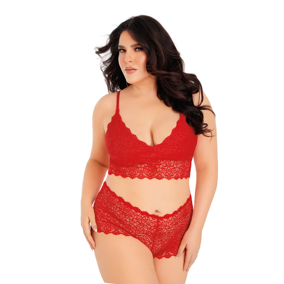 BRALETTE ROJO DE ENCAJE 82060