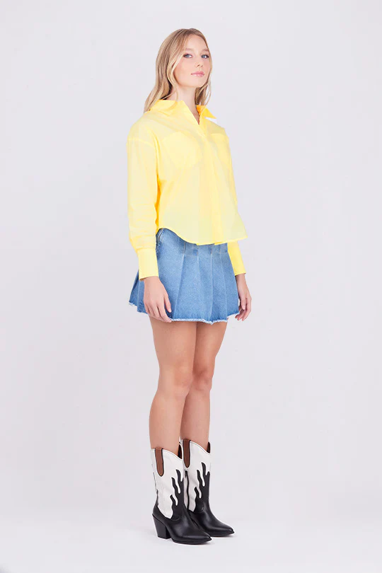 CAMISA AMARILLA CON BOLSILLOS - Image 6