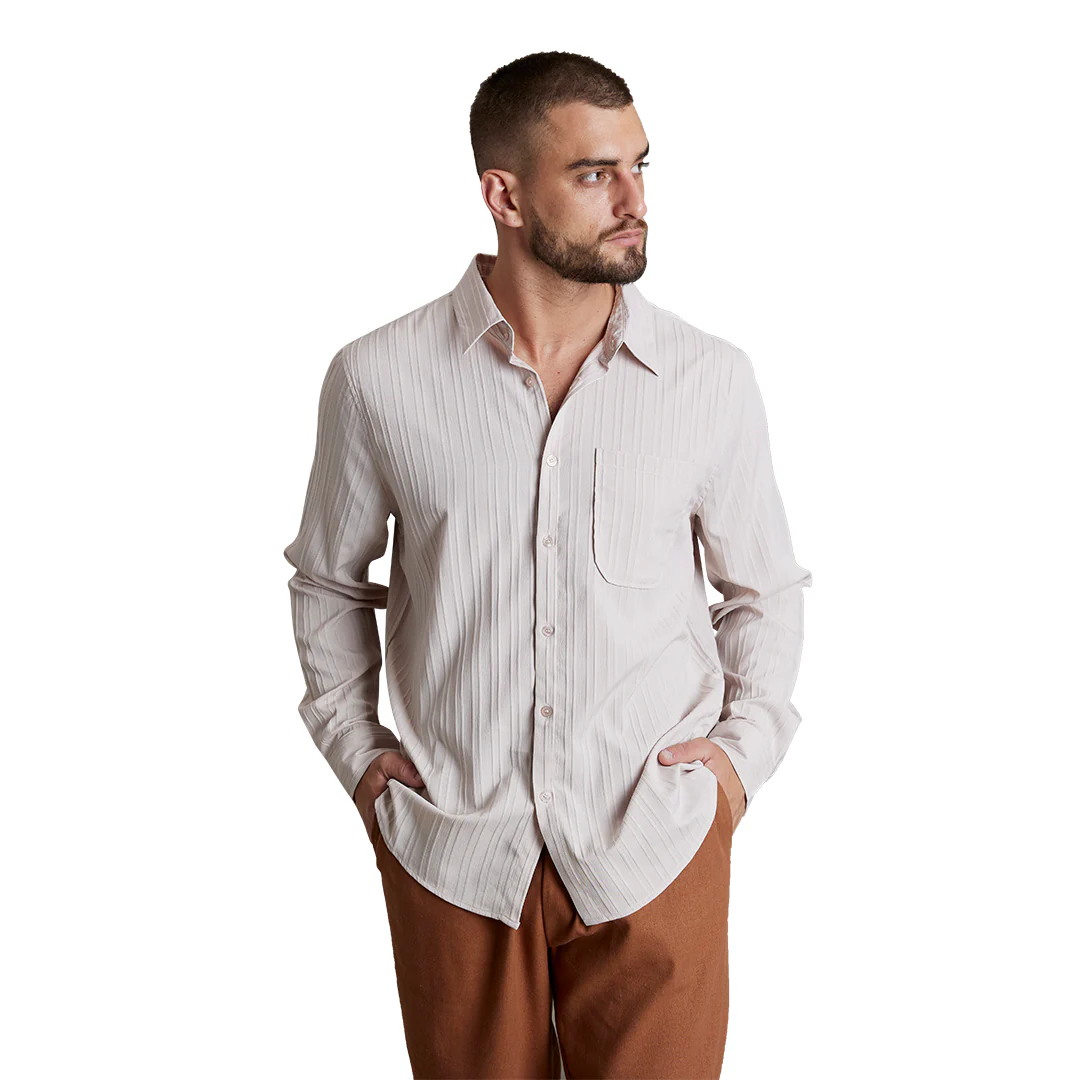 CAMISA BEIGE TEXTURA 92136 - Image 3