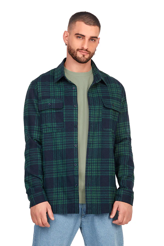 CAMISA DE CUADROS CON MANGA LARGA 99469