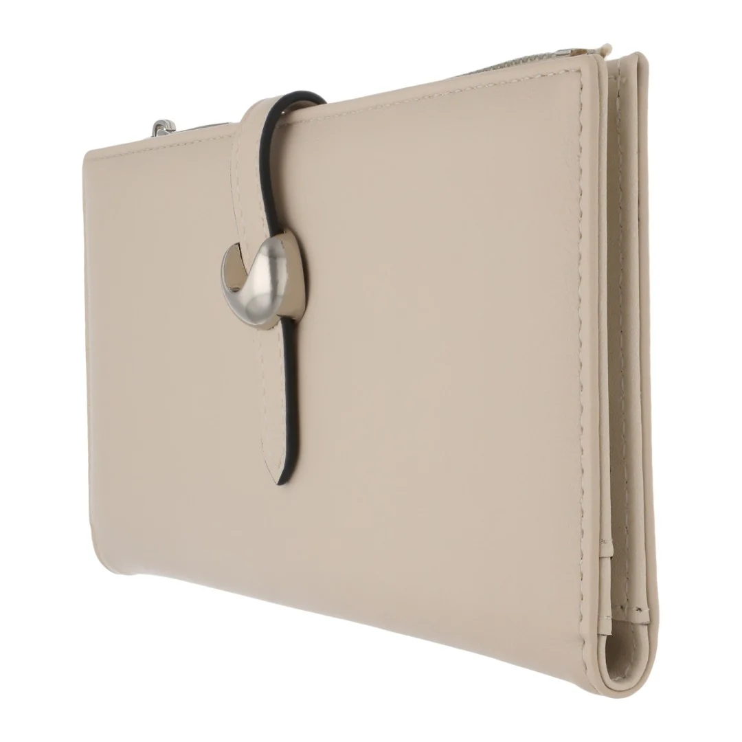 CARTERA COLOR IVORY CON HERRAJE PLATA 99578 - Image 3