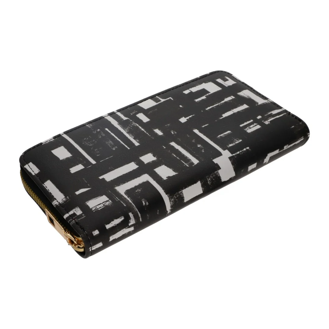 CARTERA CON ESTAMPADO DE LÍNEAS BLANCO Y NEGRO 95623 - Image 2