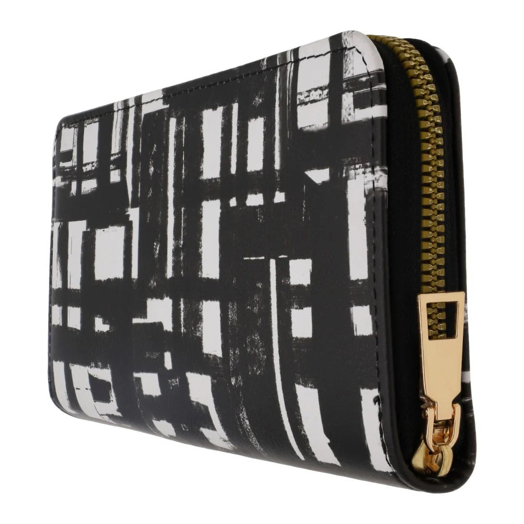 CARTERA CON ESTAMPADO DE LÍNEAS BLANCO Y NEGRO 95623 - Image 3