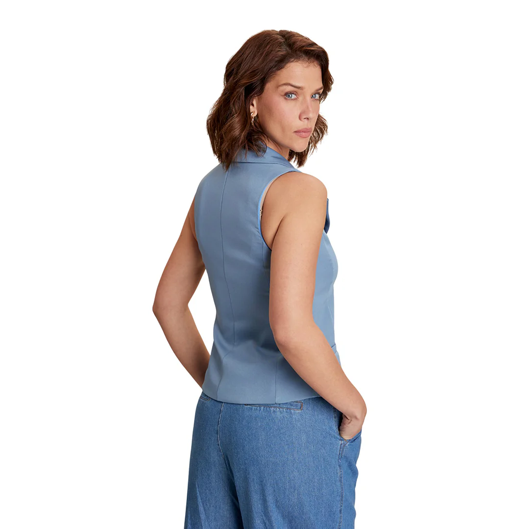 CHALECO AZUL CUELLO SOLAPA 51385 - Image 2