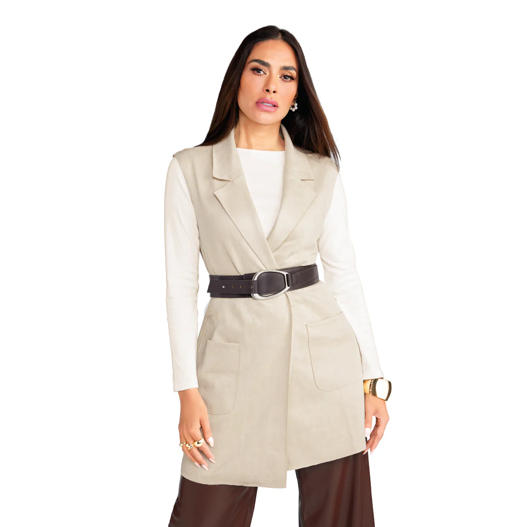 CHALECO BEIGE SUEDE 93527