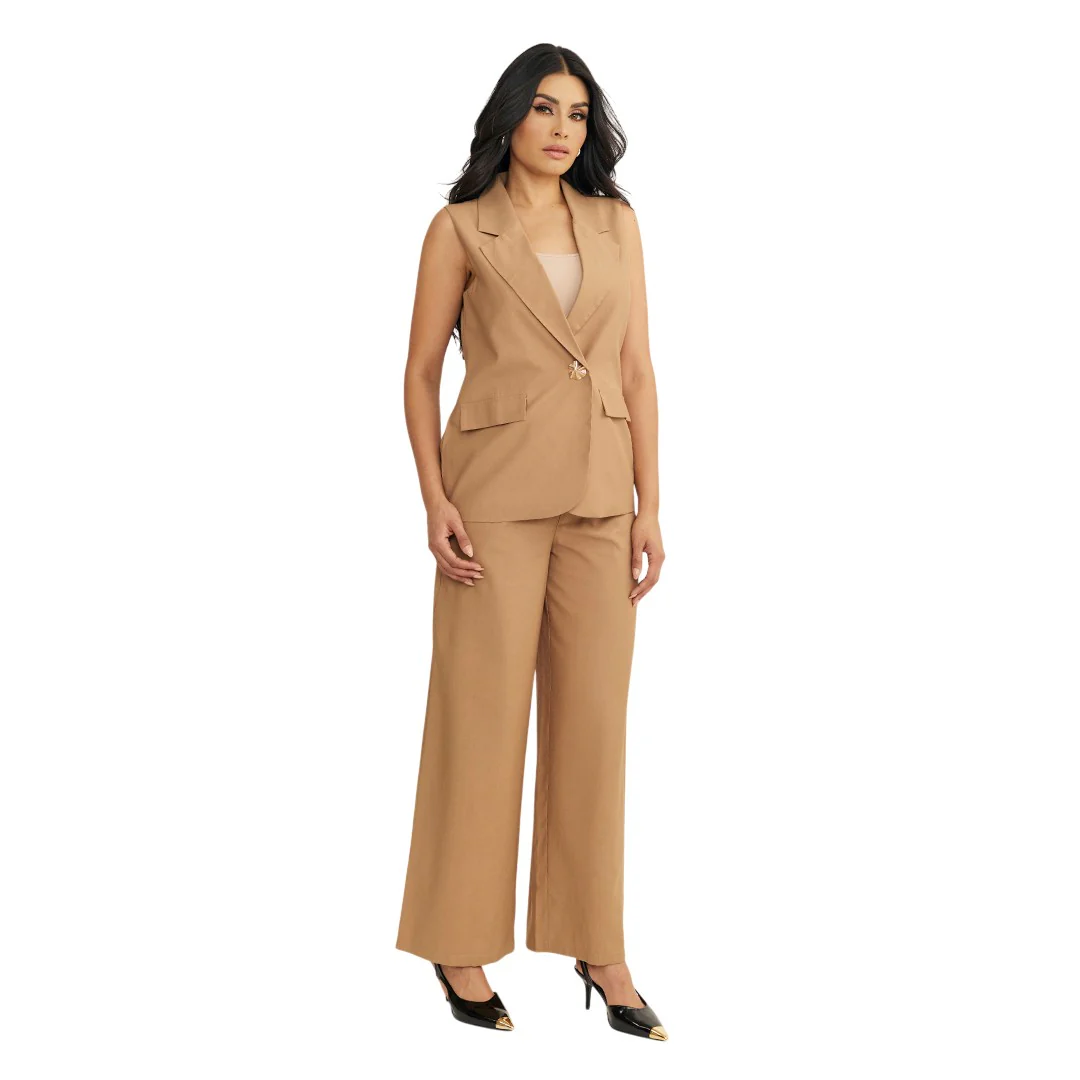 CHALECO SASTRE SOLAPA CLÁSICA BEIGE 95789