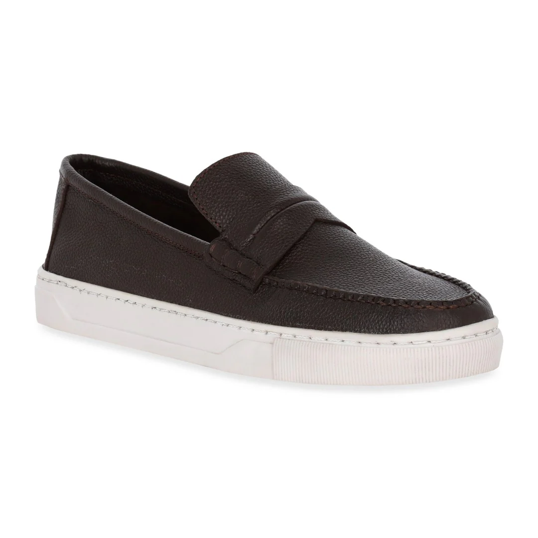 DUO 001 MOCASIN DE PISO CAFE Y NEGRO PIEL - Image 2