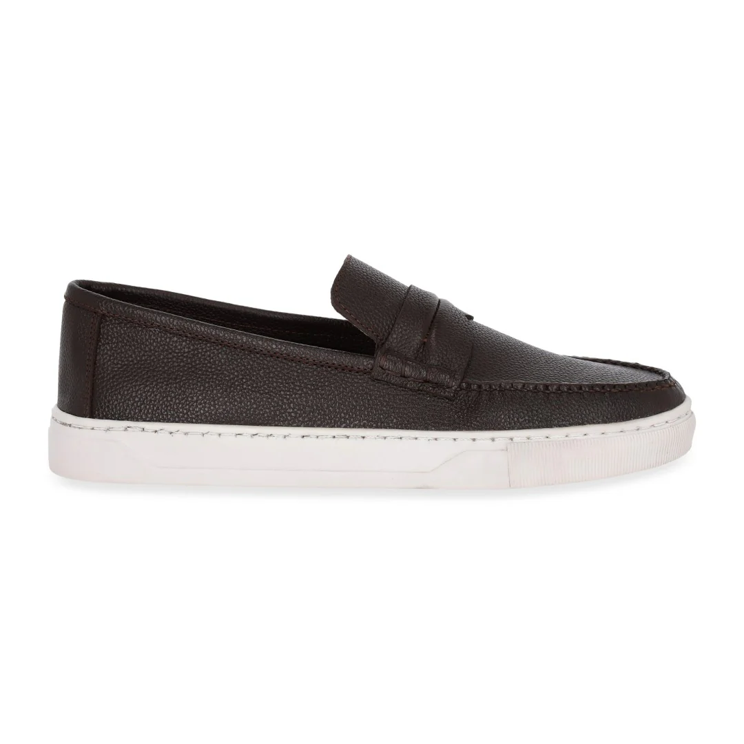 DUO 001 MOCASIN DE PISO CAFE Y NEGRO PIEL - Image 3