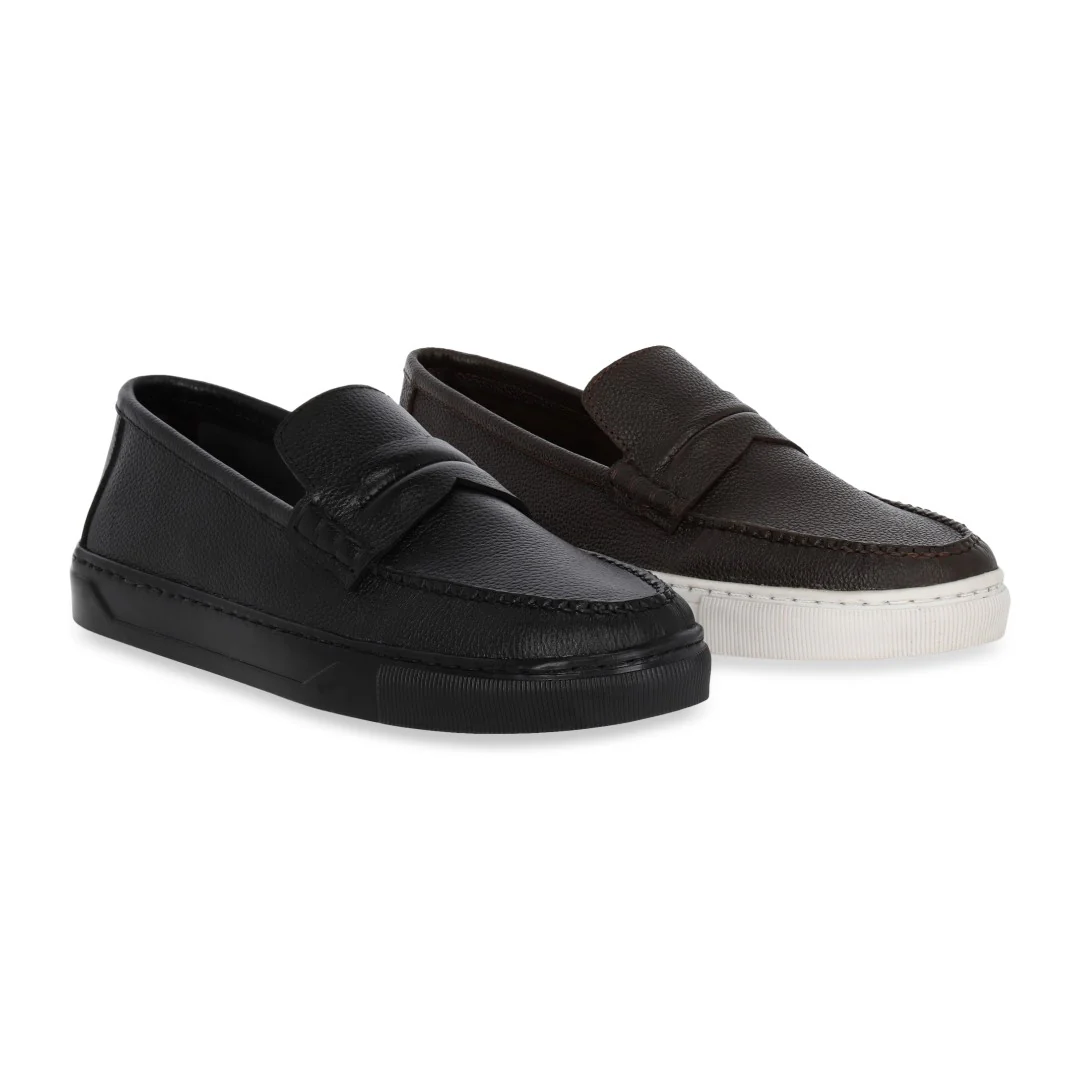 DUO 001 MOCASIN DE PISO CAFE Y NEGRO PIEL - Image 7