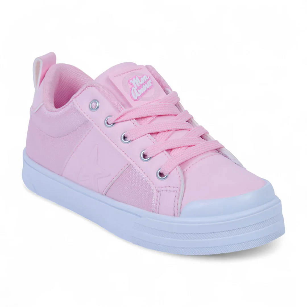 DÚO 211 TENIS CASUAL ROSA Y MULTICOLOR ESTRELLAS 03937