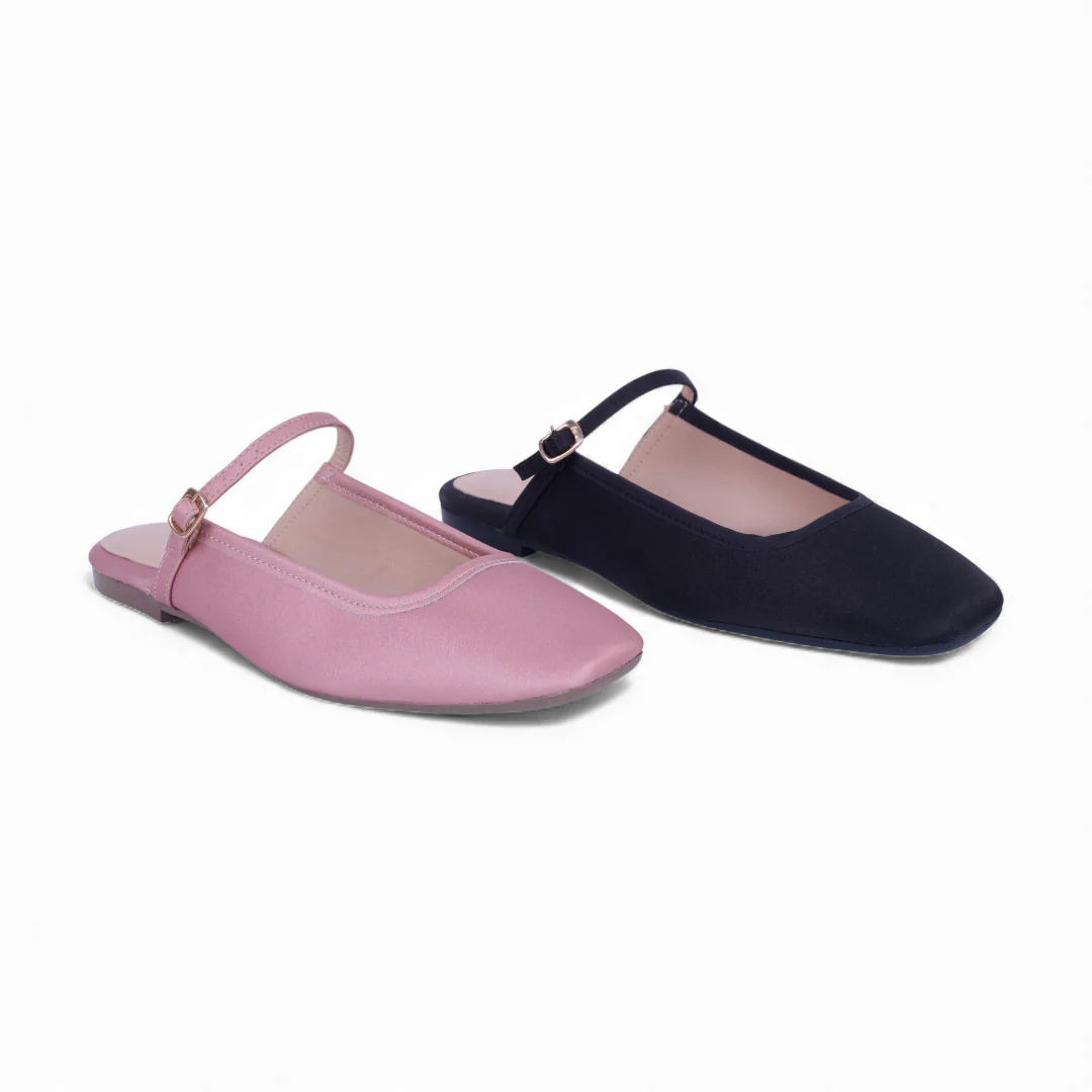DÚO 399 BALLERINAS DE PISO ROSA Y NEGRO 08065
