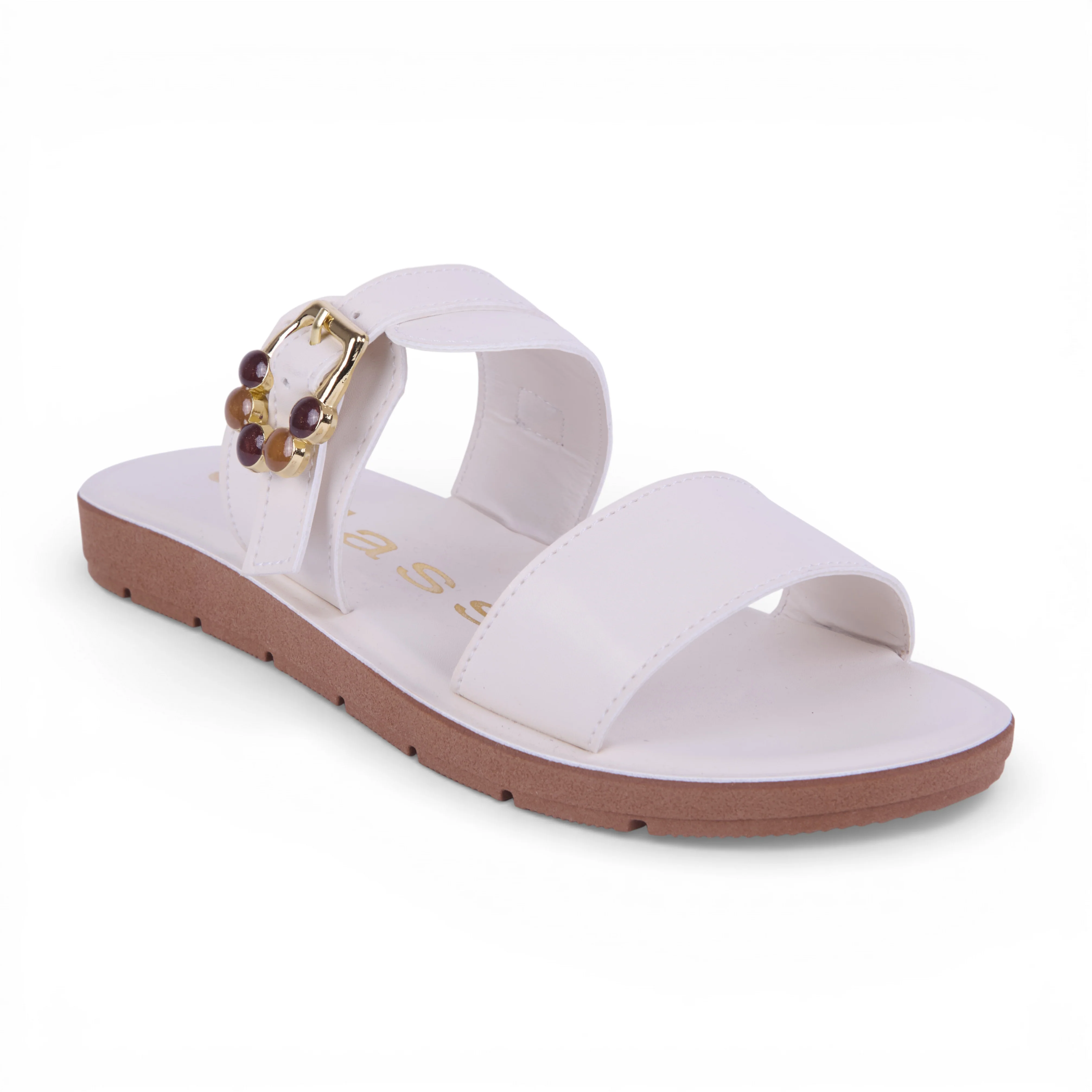 DÚO 598 SANDALIAS CON PULSERA CAFE Y HUESO