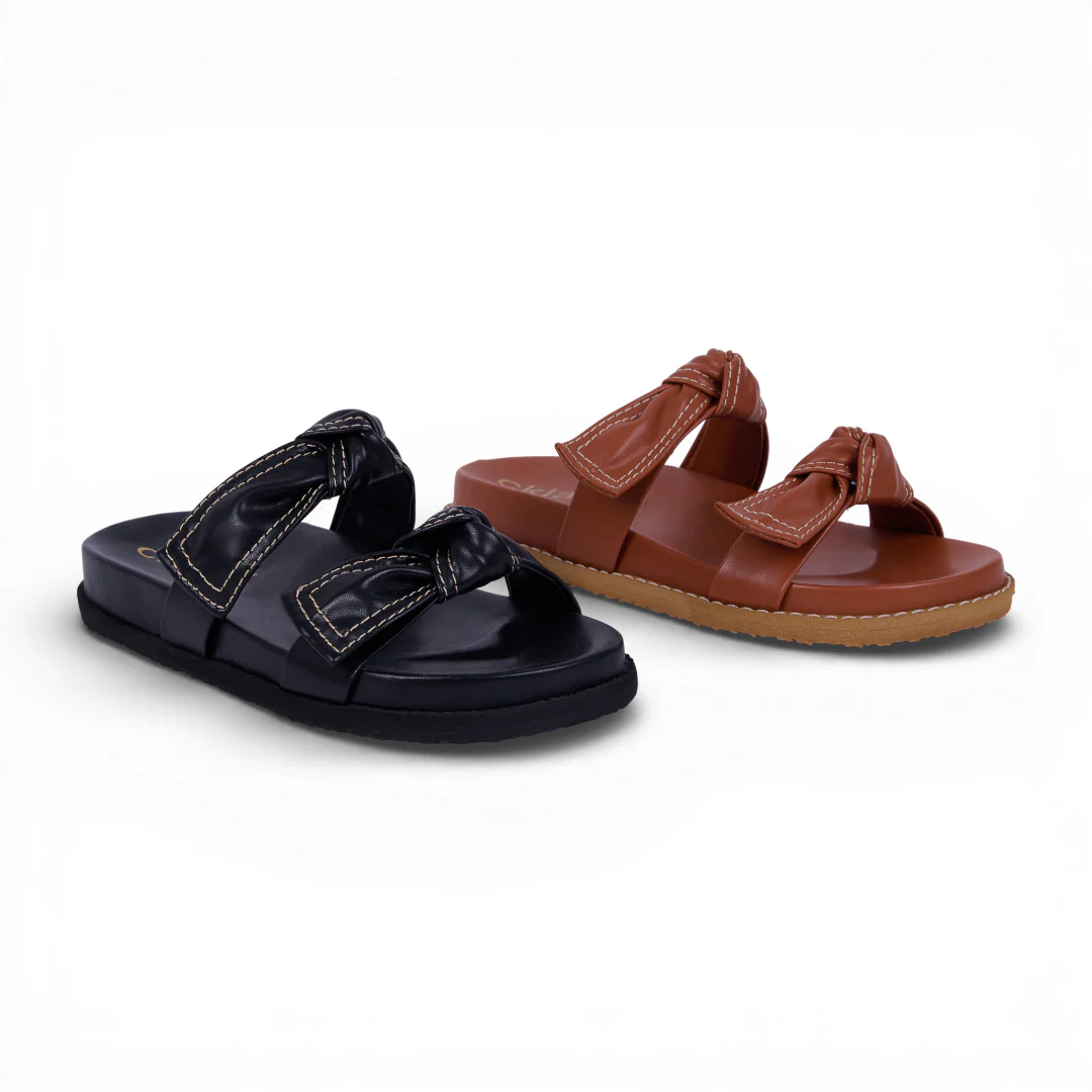 DÚO 601 SANDALIAS CON LATIGOS NEGRO Y MIEL
