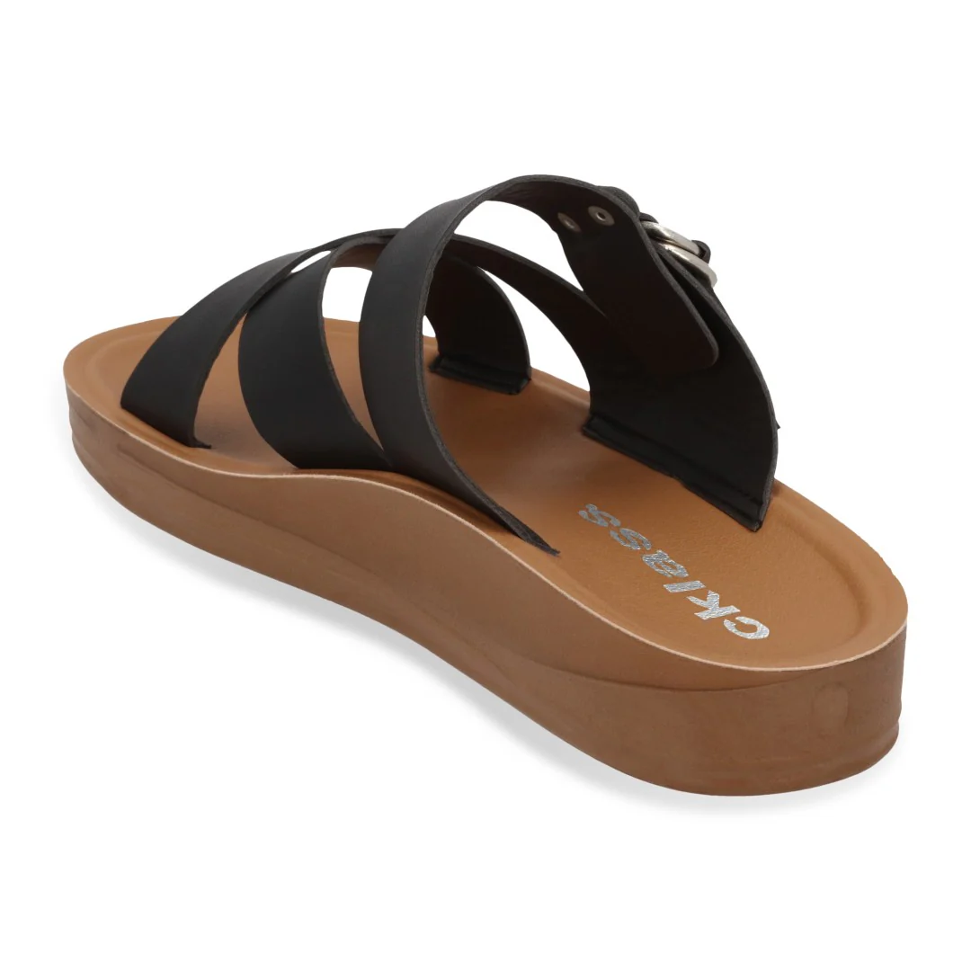 DÚO 630 SANDALIA DE PISO NEGRO Y BEIGE CON HERRAJE 56317 - Image 10