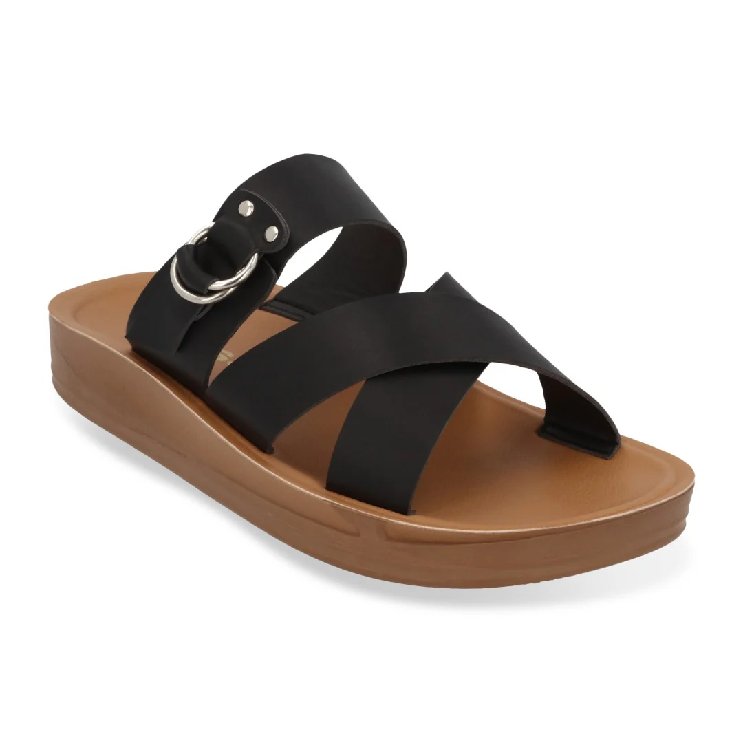 DÚO 630 SANDALIA DE PISO NEGRO Y BEIGE CON HERRAJE 56317 - Image 8