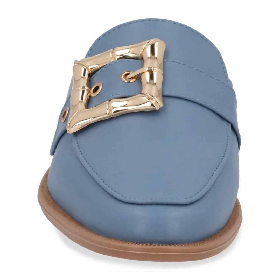 DÚO 641 MOCASÍN DE PISO BEIGE Y AZUL HERRAJE 33083 - Image 5