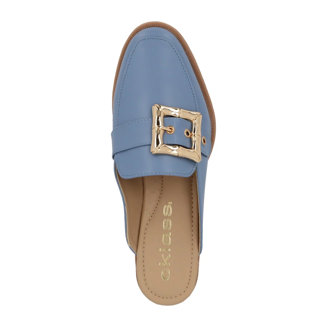 DÚO 641 MOCASÍN DE PISO BEIGE Y AZUL HERRAJE 33083 - Image 6